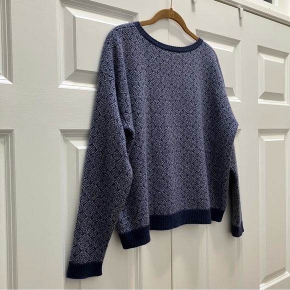 Brora 100% Cashmere Scotland Abstract Floral Intarsia UK 12-14, US 8-10, Medium - Picture 7 of 13